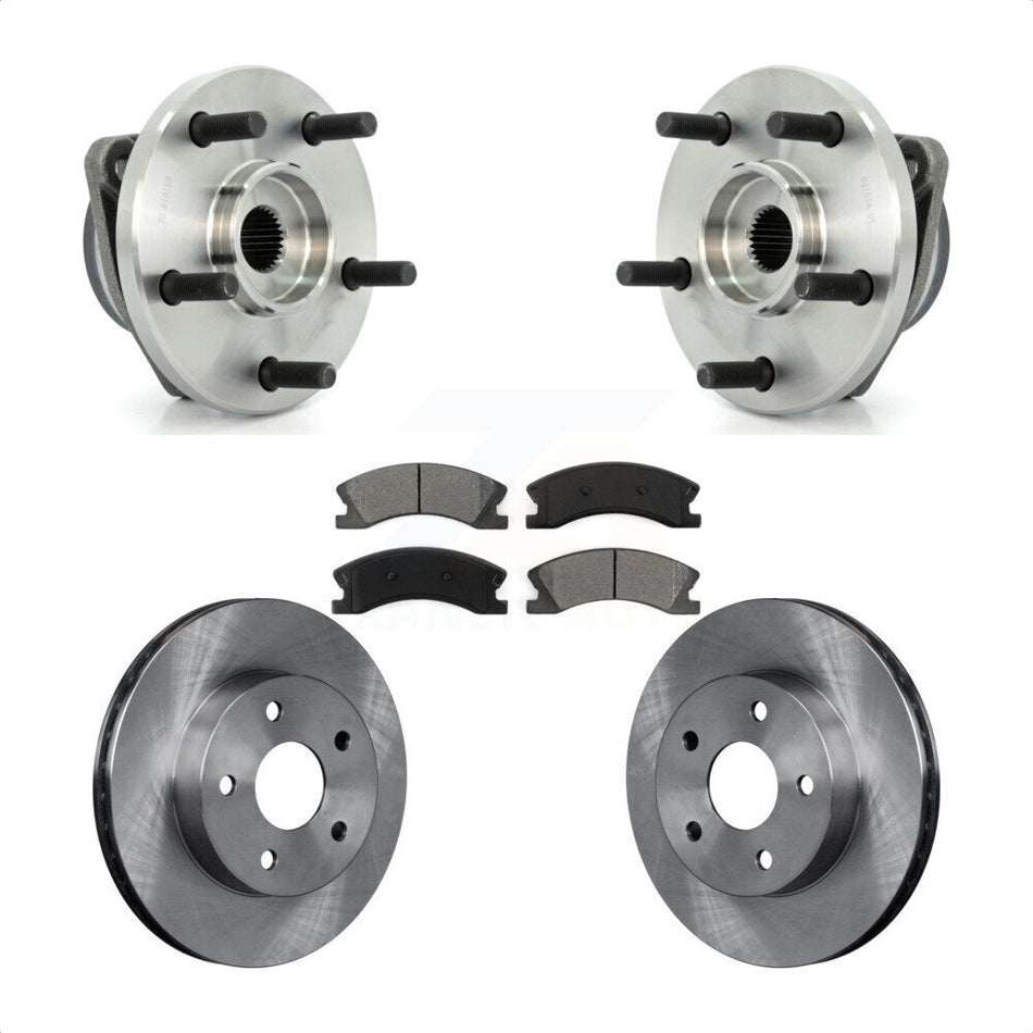 Front Hub Bearing Assembly With Disc Brake Rotors And Semi-Metallic Pads Kit For Jeep Grand Cherokee KBB-105555
