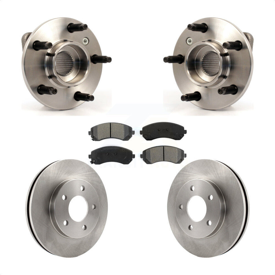 Front Hub Bearing Assembly With Disc Brake Rotors And Semi-Metallic Pads Kit For Buick Rendezvous Pontiac Aztek KBB-105558