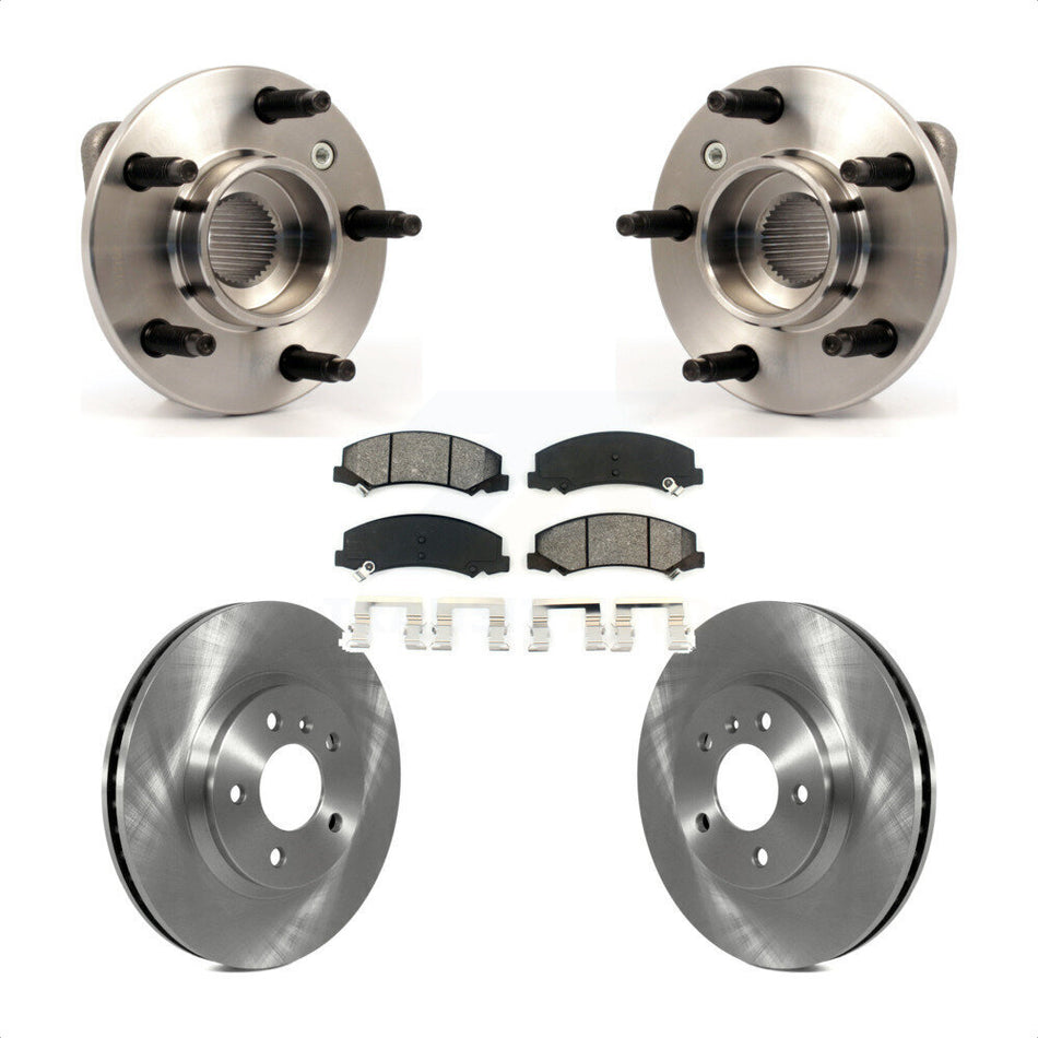Front Hub Bearing Assembly With Disc Brake Rotors And Semi-Metallic Pads Kit For Chevrolet Impala Monte Carlo Non-ABS KBB-105561