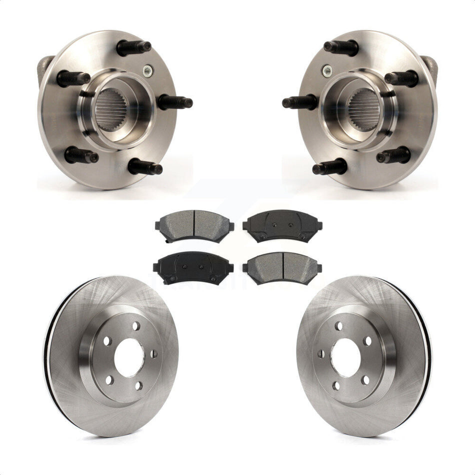 Front Hub Bearing Assembly With Disc Brake Rotors And Semi-Metallic Pads Kit For 2005-2005 Chevrolet Impala Monte Carlo From Chassis/VIN #59143076 Non-ABS KBB-105562