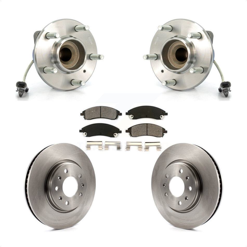 Front Hub Bearing Assembly With Disc Brake Rotors And Semi-Metallic Pads Kit For 2006-2007 Cadillac CTS Base Sport Suspension 303mm Diameter Rotor KBB-105572