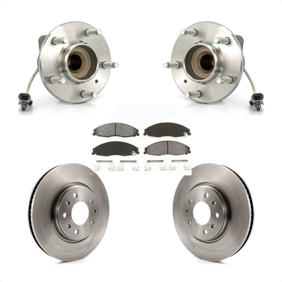 Front Hub Bearing Assembly With Disc Brake Rotors And Semi-Metallic Pads Kit For Cadillac CTS Sport Suspension KBB-105573