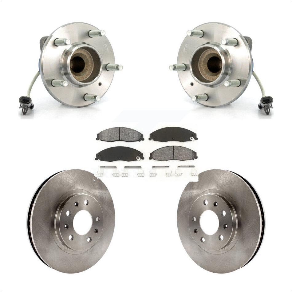 Front Hub Bearing Assembly With Disc Brake Rotors And Semi-Metallic Pads Kit For Cadillac CTS Standard Suspension KBB-105574