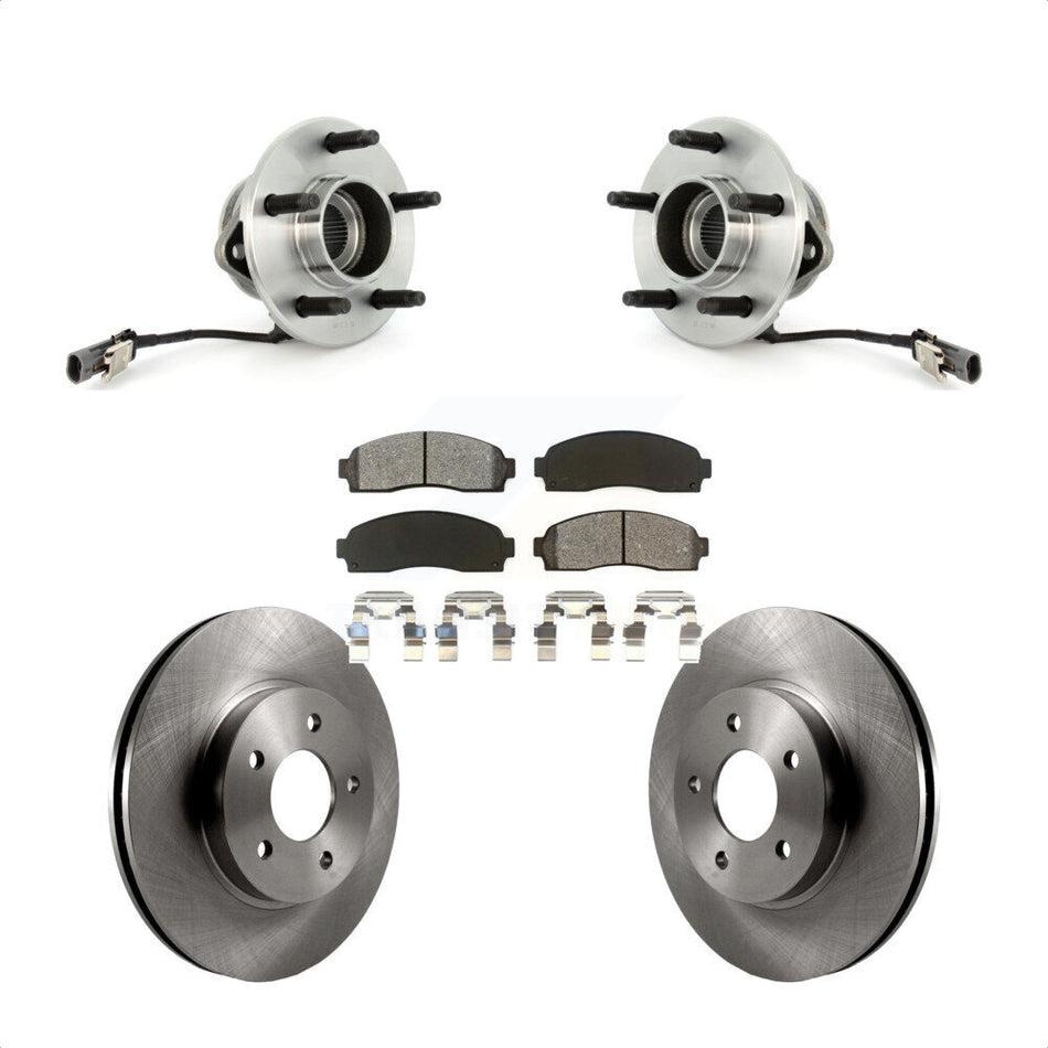 Front Hub Bearing Assembly With Disc Brake Rotors And Semi-Metallic Pads Kit For Saturn Vue Chevrolet Equinox Pontiac Torrent KBB-105581