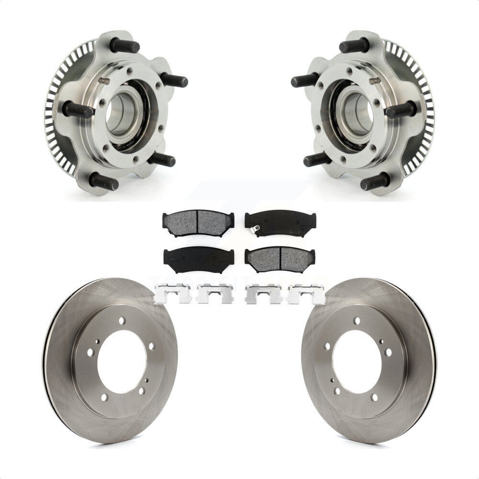 Front Hub Bearing Assembly With Disc Brake Rotors And Semi-Metallic Pads Kit For 2001-2004 Chevrolet Tracker Suzuki Vitara KBB-105588