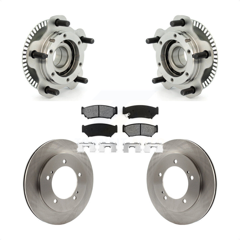 Front Hub Bearing Assembly With Disc Brake Rotors And Semi-Metallic Pads Kit For 2001-2004 Chevrolet Tracker Suzuki Vitara KBB-105588