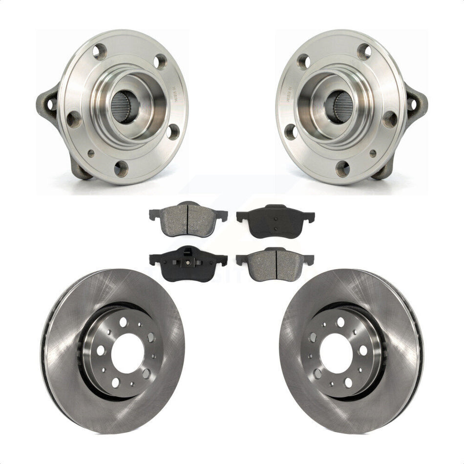 Front Hub Bearing Assembly With Disc Brake Rotors And Semi-Metallic Pads Kit For Volvo S60 V70 XC70 S80 KBB-105592