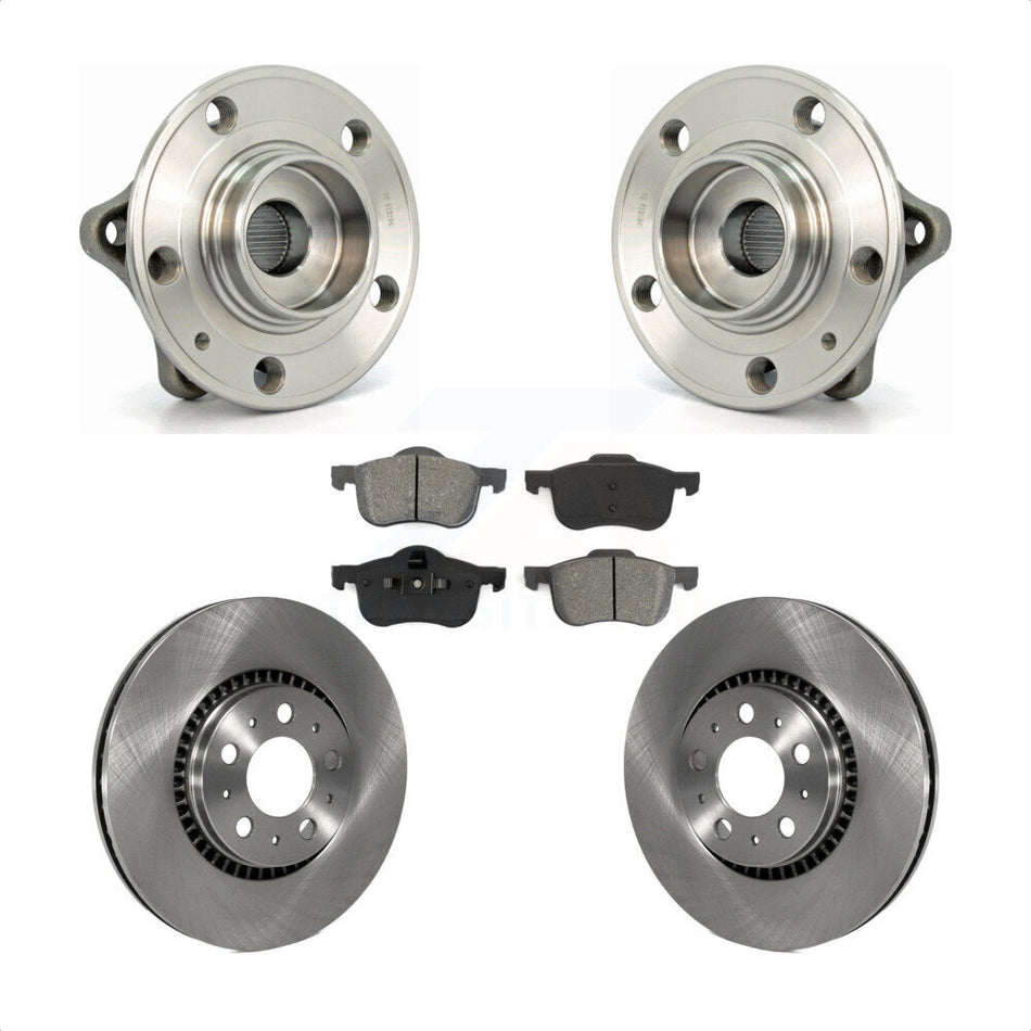 Front Hub Bearing Assembly With Disc Brake Rotors And Semi-Metallic Pads Kit For Volvo S60 V70 XC70 S80 KBB-105594
