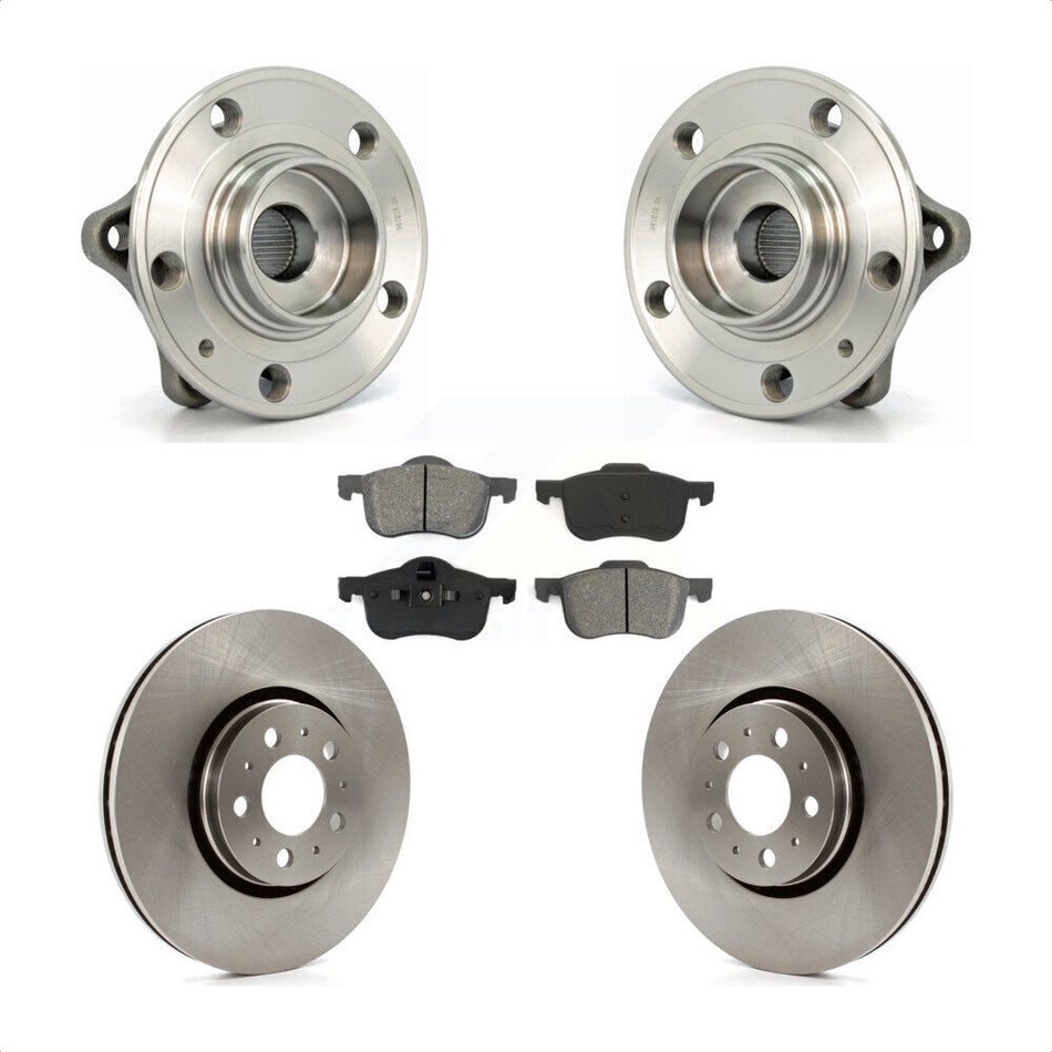 Front Hub Bearing Assembly With Disc Brake Rotors And Semi-Metallic Pads Kit For 2008 Volvo S60 316mm Diameter Rotor KBB-105595