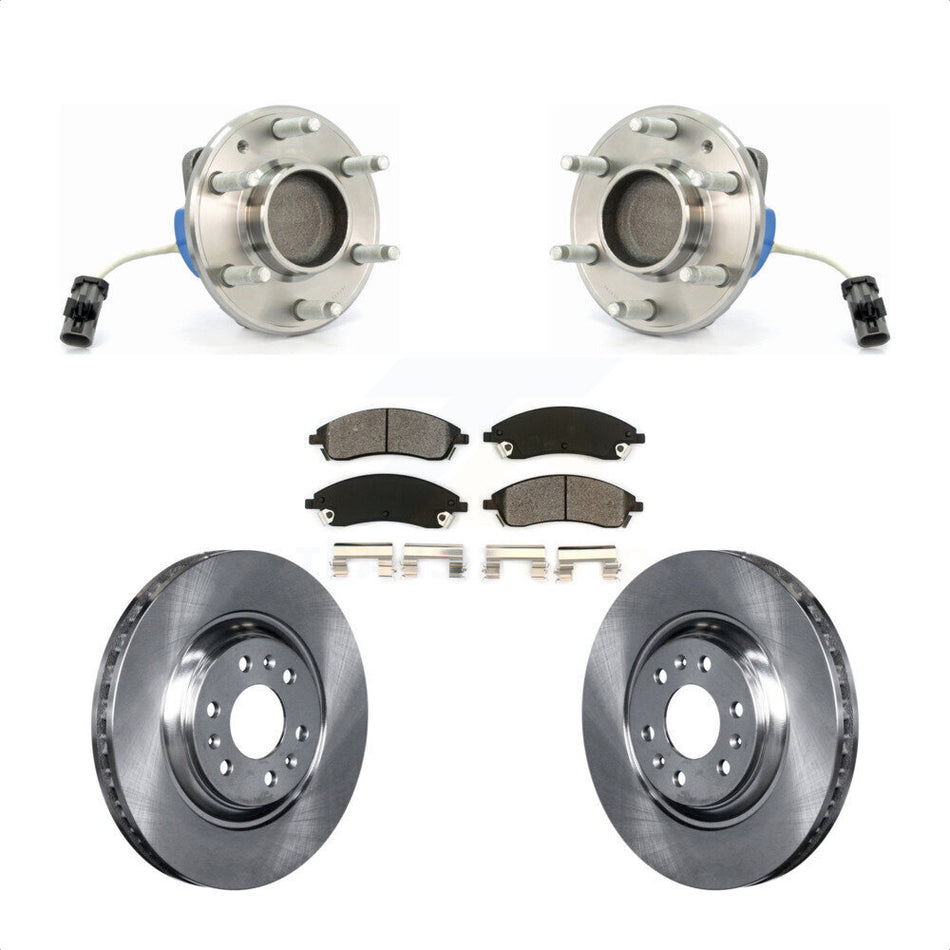 Front Hub Bearing Assembly With Disc Brake Rotors And Semi-Metallic Pads Kit For 2004-2009 Cadillac SRX RWD KBB-105596