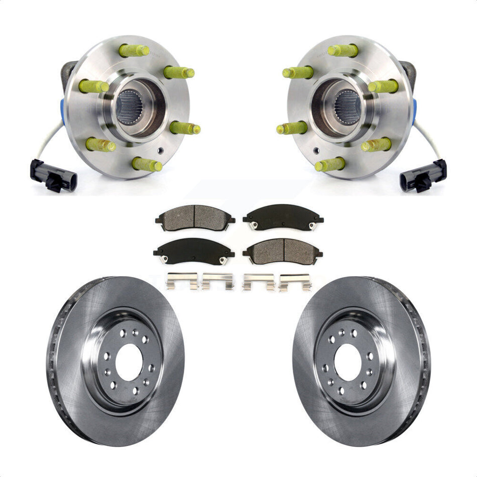 Front Hub Bearing Assembly With Disc Brake Rotors And Semi-Metallic Pads Kit For 2004-2009 Cadillac SRX AWD KBB-105597