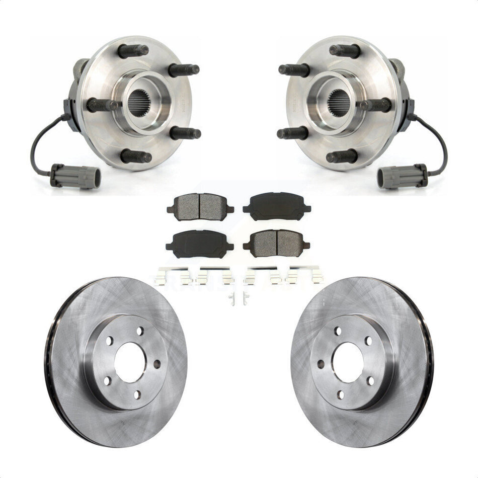Front Hub Bearing Assembly With Disc Brake Rotors And Semi-Metallic Pads Kit For Chevrolet Cobalt Pontiac G5 KBB-105608