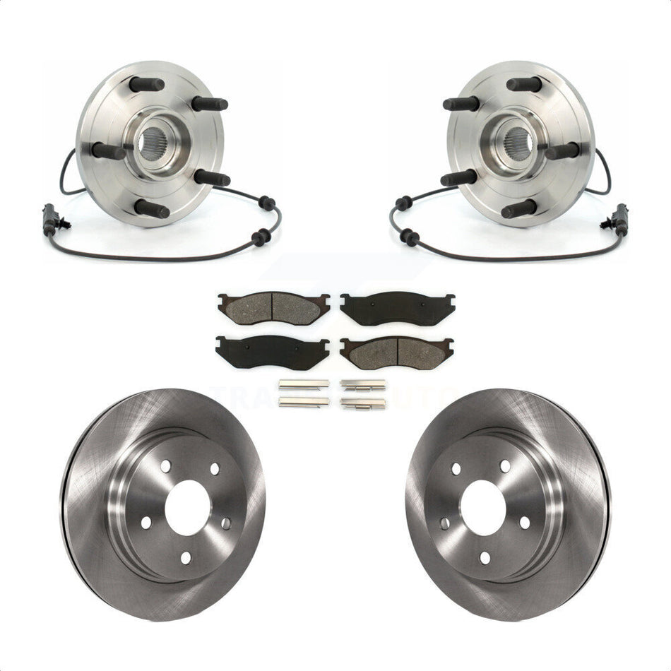 Front Hub Bearing Assembly With Disc Brake Rotors And Semi-Metallic Pads Kit For 2004-2005 Dodge Durango KBB-105610
