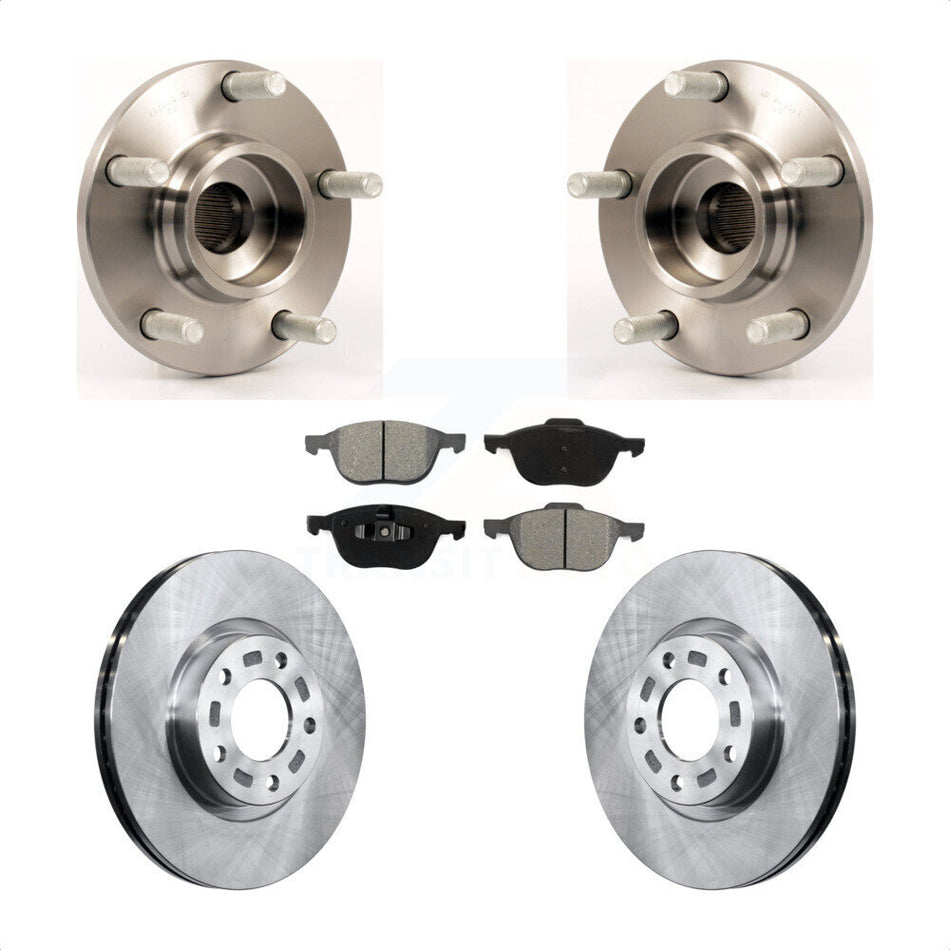 Front Hub Bearing Assembly With Disc Brake Rotors And Semi-Metallic Pads Kit For Mazda 3 2.3L KBB-105613