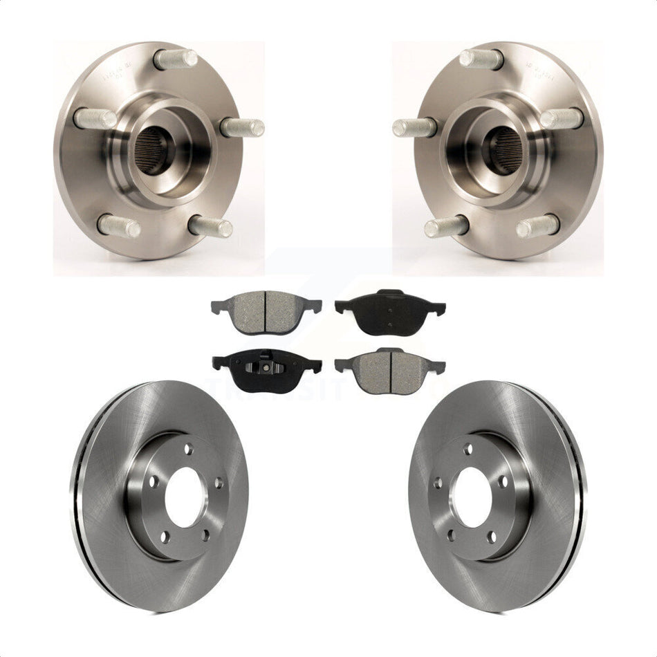 Front Hub Bearing Assembly With Disc Brake Rotors And Semi-Metallic Pads Kit For Mazda 3 2.0L KBB-105614