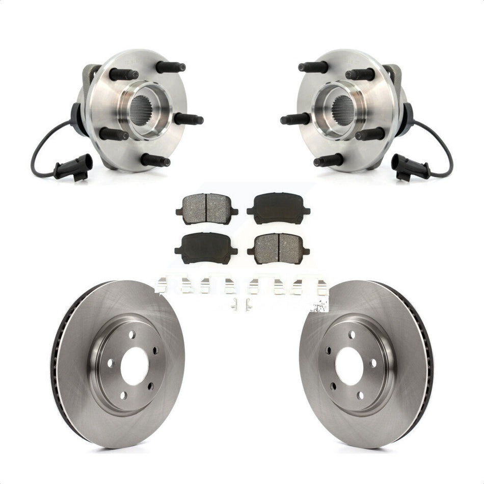 Front Hub Bearing Assembly With Disc Brake Rotors And Semi-Metallic Pads Kit For Chevrolet Malibu Pontiac G6 Saturn Aura KBB-105616