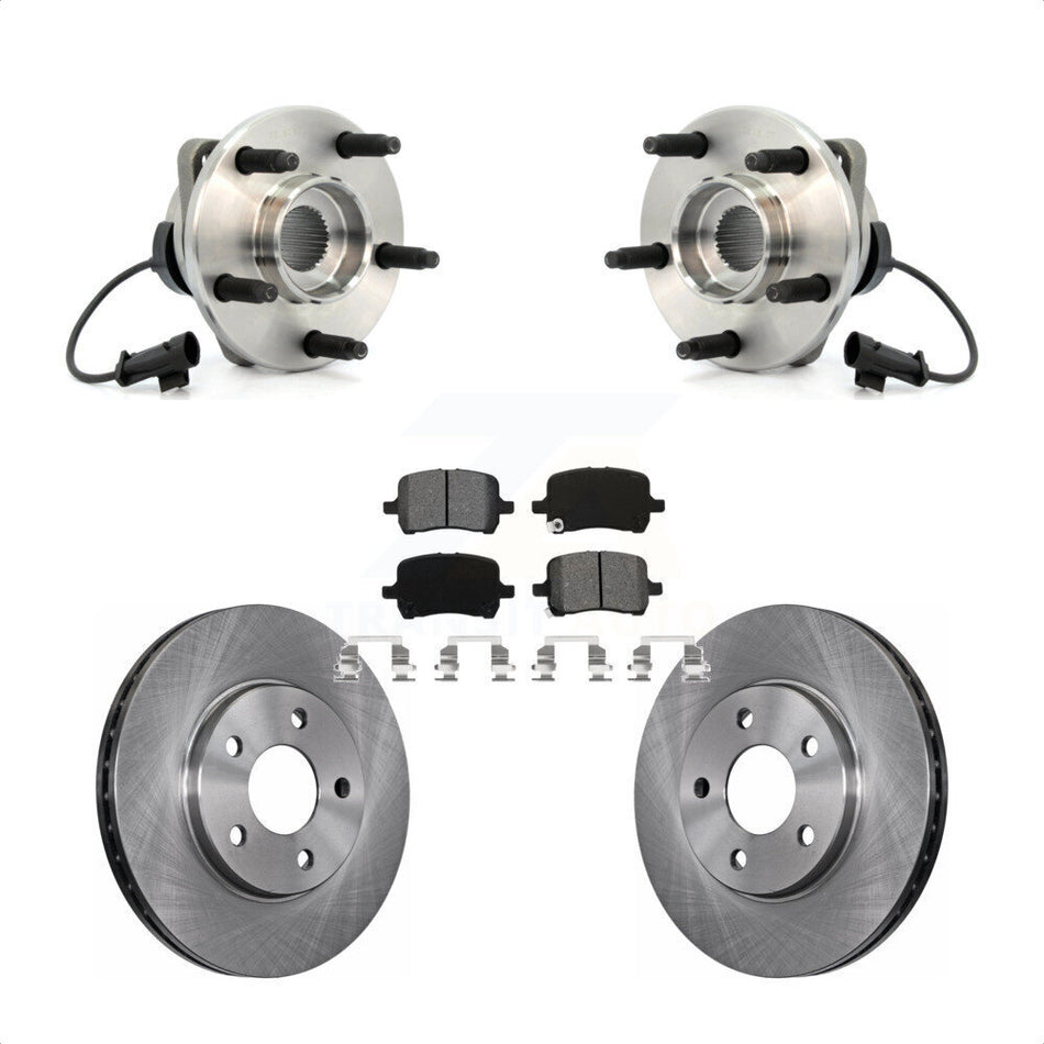 Front Hub Bearing Assembly With Disc Brake Rotors And Semi-Metallic Pads Kit For Chevrolet Malibu KBB-105617