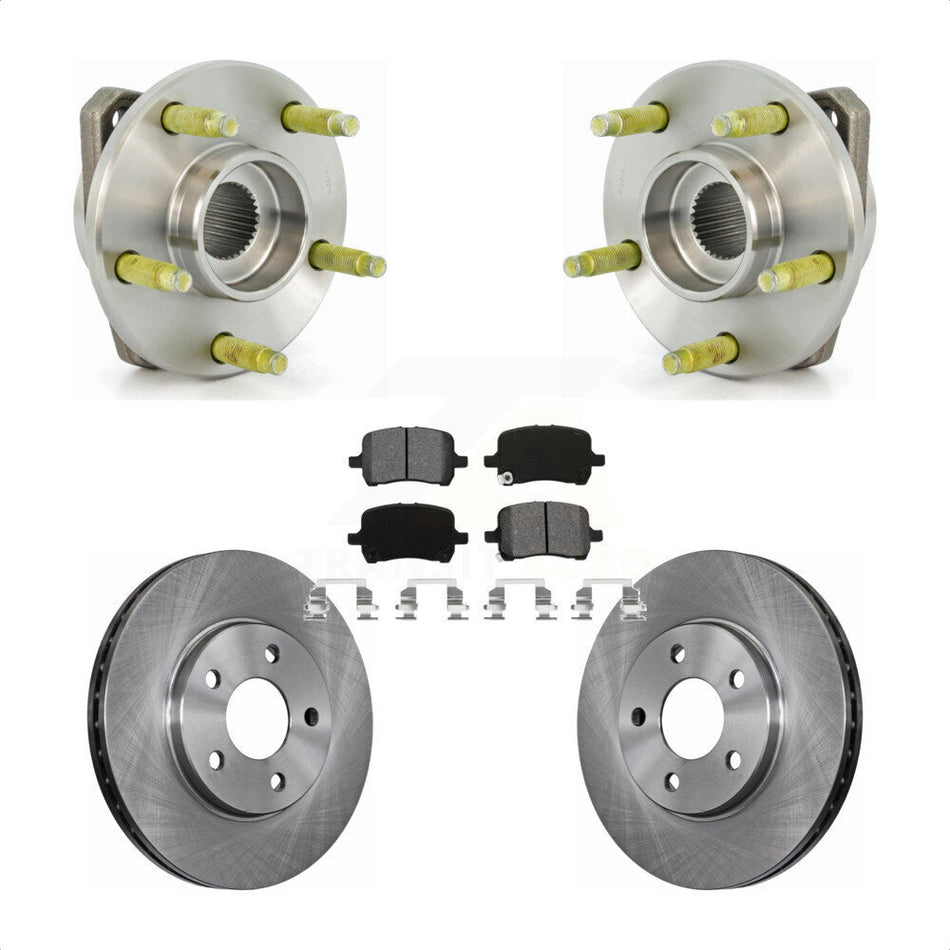 Front Hub Bearing Assembly With Disc Brake Rotors And Semi-Metallic Pads Kit For Chevrolet Malibu KBB-105622