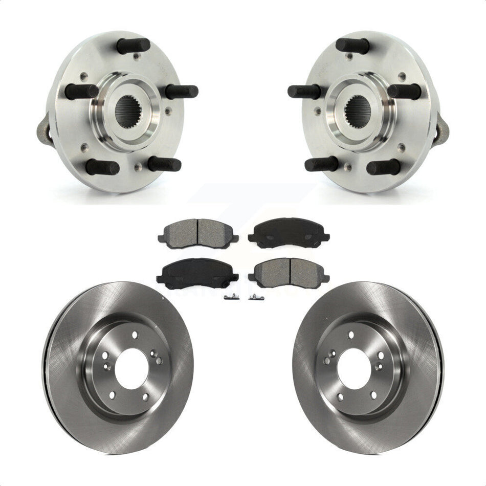Front Hub Bearing Assembly With Disc Brake Rotors And Semi-Metallic Pads Kit For Mitsubishi Galant Eclipse KBB-105626