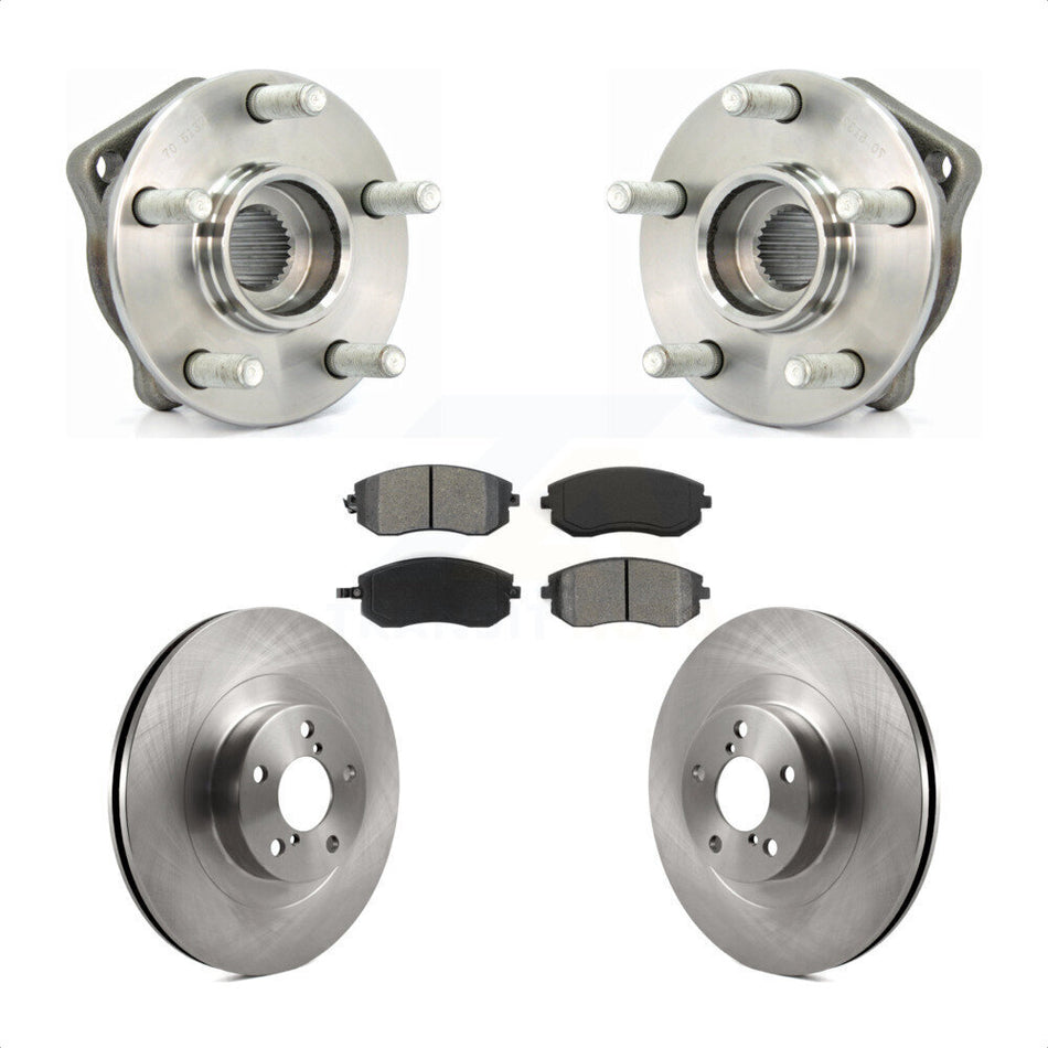 Front Hub Bearing Assembly With Disc Brake Rotors And Semi-Metallic Pads Kit For 2005-2005 Subaru Outback Legacy KBB-105631