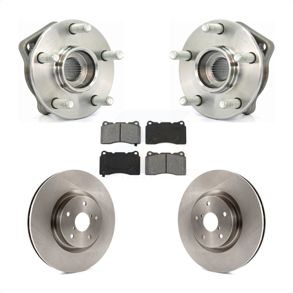 Front Hub Bearing Assembly With Disc Brake Rotors And Semi-Metallic Pads Kit For 2014 Subaru WRX Limited Base KBB-105632