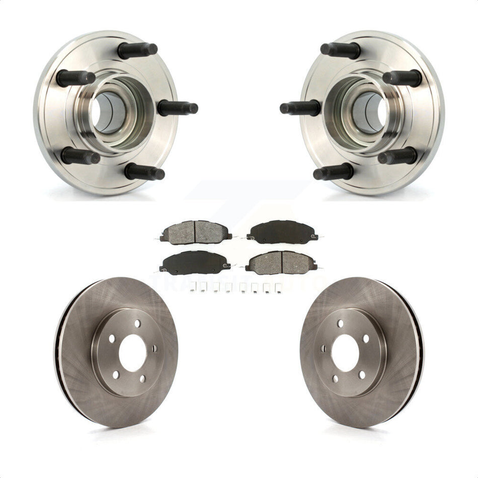 Front Hub Bearing Assembly With Disc Brake Rotors And Semi-Metallic Pads Kit For Ford Mustang KBB-105636