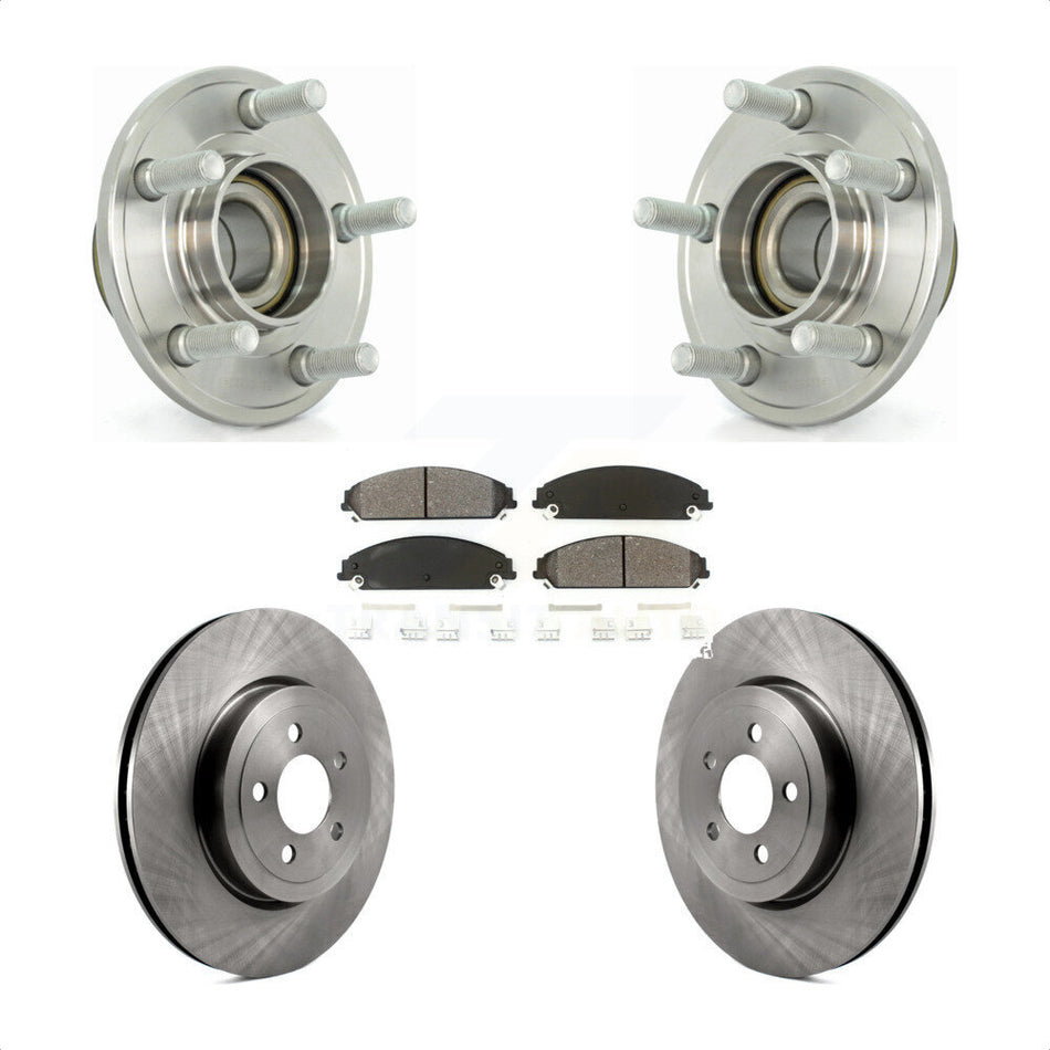 Front Hub Bearing Assembly With Disc Brake Rotors And Semi-Metallic Pads Kit For Dodge Chrysler 300 Charger Magnum Challenger KBB-105643