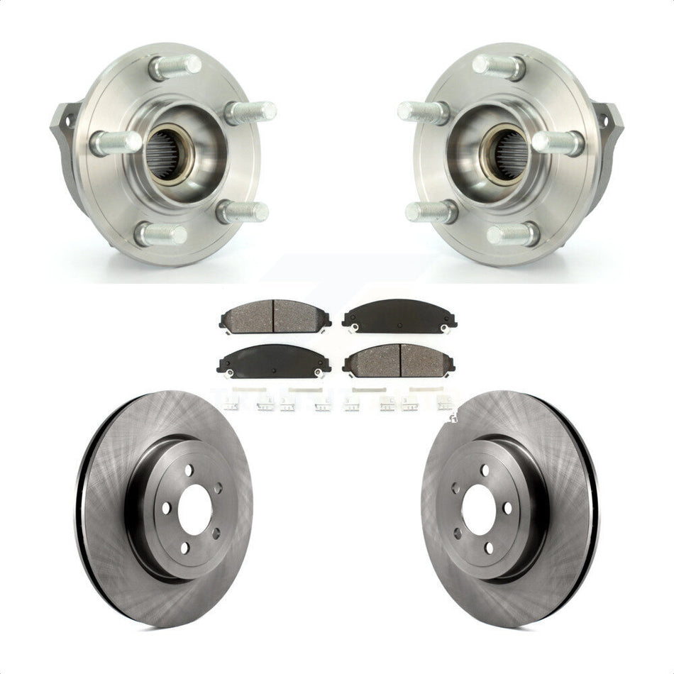 Front Hub Bearing Assembly With Disc Brake Rotors And Semi-Metallic Pads Kit For Dodge Charger Chrysler 300 Challenger Magnum KBB-105646