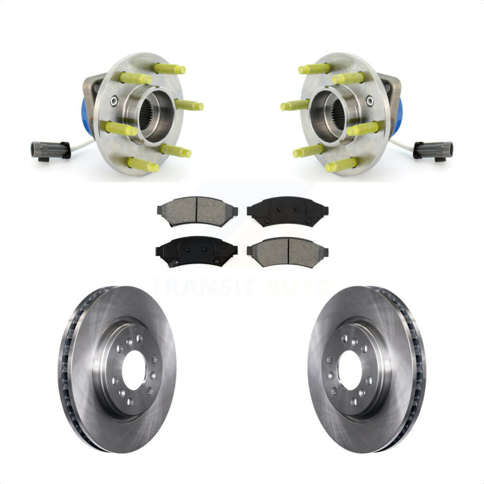 Front Hub Bearing Assembly With Disc Brake Rotors And Semi-Metallic Pads Kit For Chevrolet Uplander Buick Terraza Pontiac Montana Saturn Relay KBB-105654