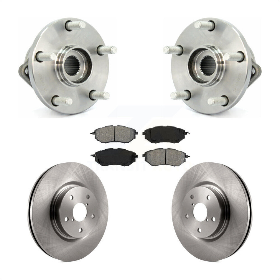 Front Hub Bearing Assembly With Disc Brake Rotors And Semi-Metallic Pads Kit For 2008-2014 Subaru Tribeca KBB-105659