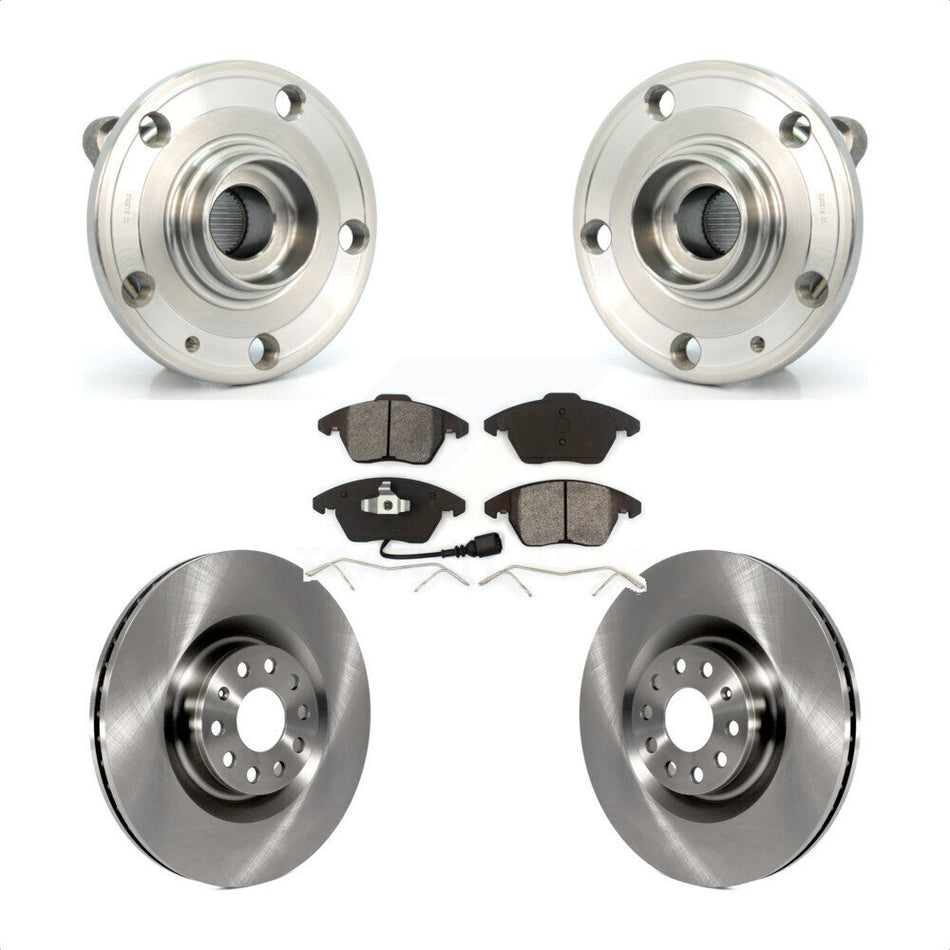 Front Hub Bearing Assembly With Disc Brake Rotors And Semi-Metallic Pads Kit For Volkswagen CC GTI Golf Audi A3 Quattro KBB-105668
