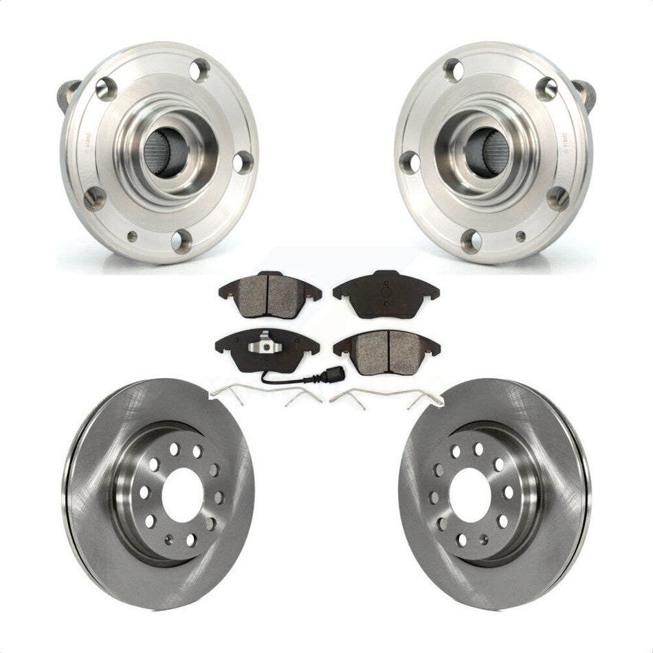 Front Hub Bearing Assembly With Disc Brake Rotors And Semi-Metallic Pads Kit For Volkswagen GTI Audi A3 Quattro 280mm Diameter Rotor KBB-105669