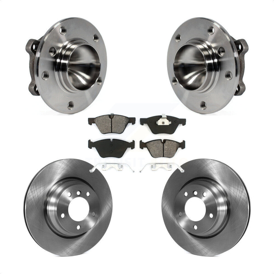 Front Hub Bearing Assembly With Disc Brake Rotors And Semi-Metallic Pads Kit For 2006 BMW 330i KBB-105675