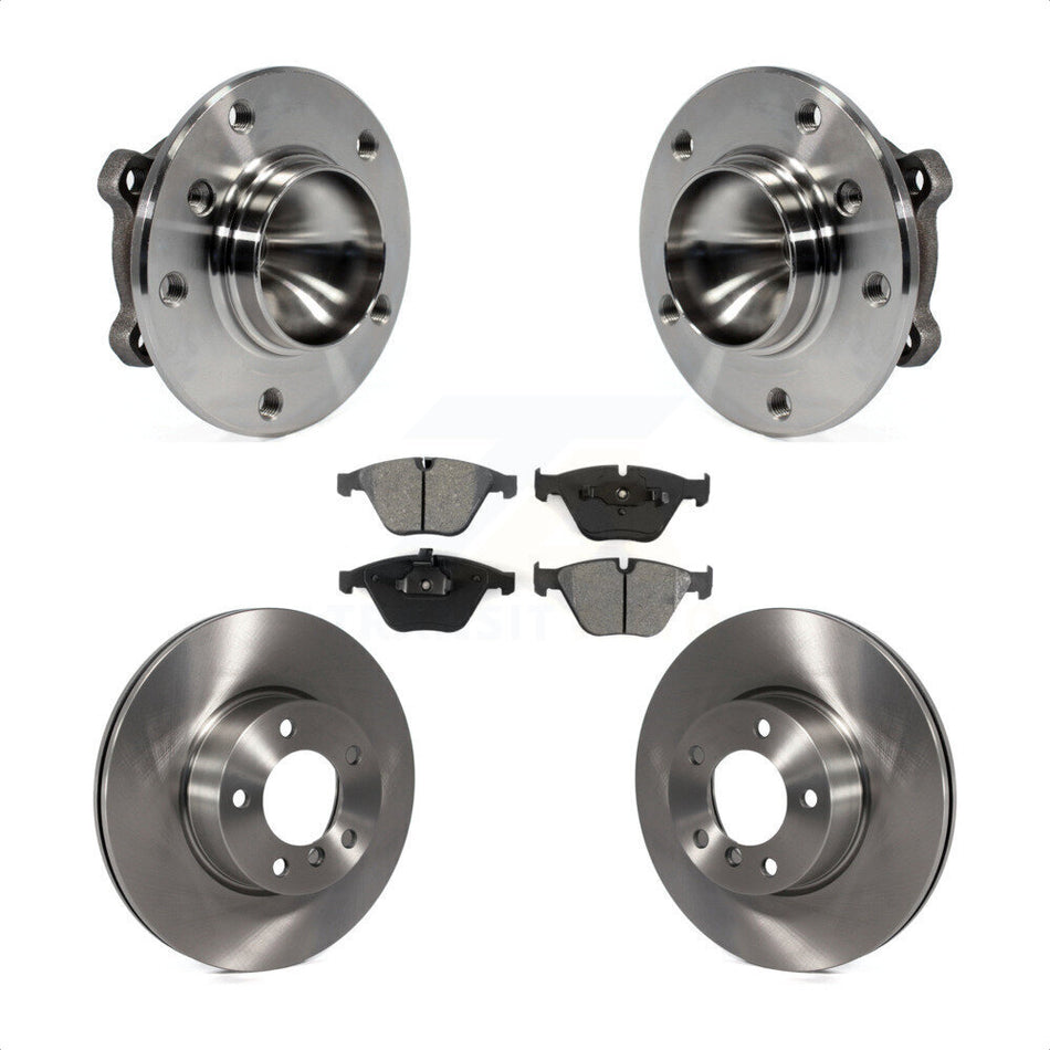 Front Hub Bearing Assembly With Disc Brake Rotors And Semi-Metallic Pads Kit For BMW 328i X1 323i KBB-105677