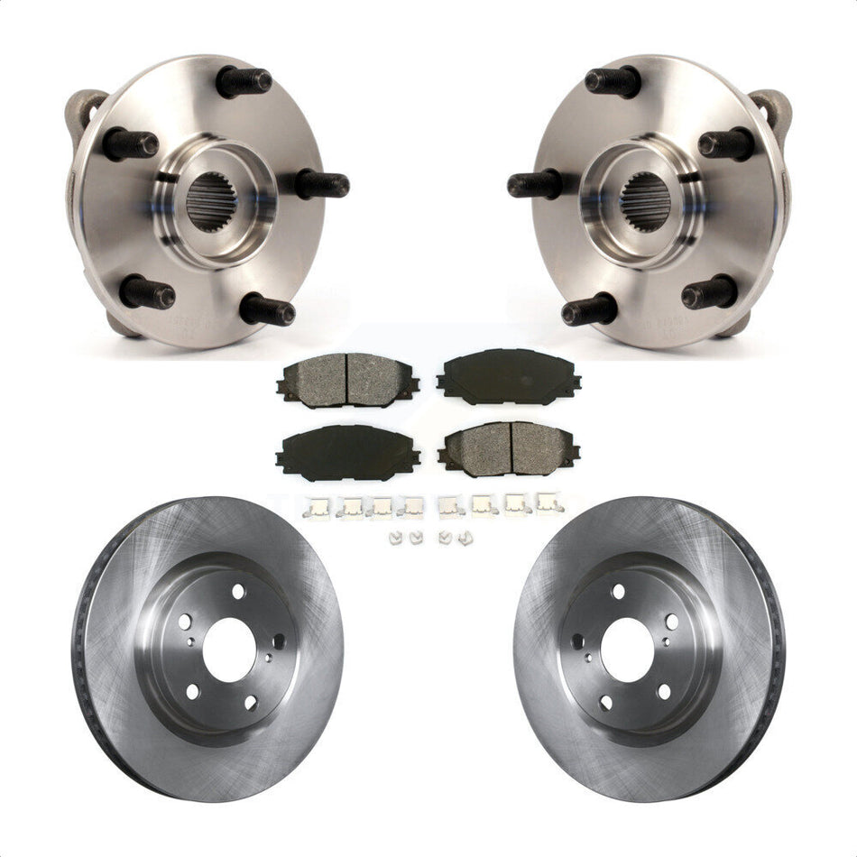 Front Hub Bearing Assembly With Disc Brake Rotors And Semi-Metallic Pads Kit For Toyota RAV4 Scion tC Corolla iM KBB-105681