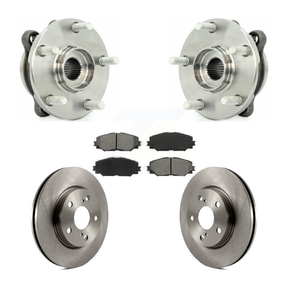 Front Hub Bearing Assembly With Disc Brake Rotors And Semi-Metallic Pads Kit For 2013-2018 Toyota RAV4 LE KBB-105684
