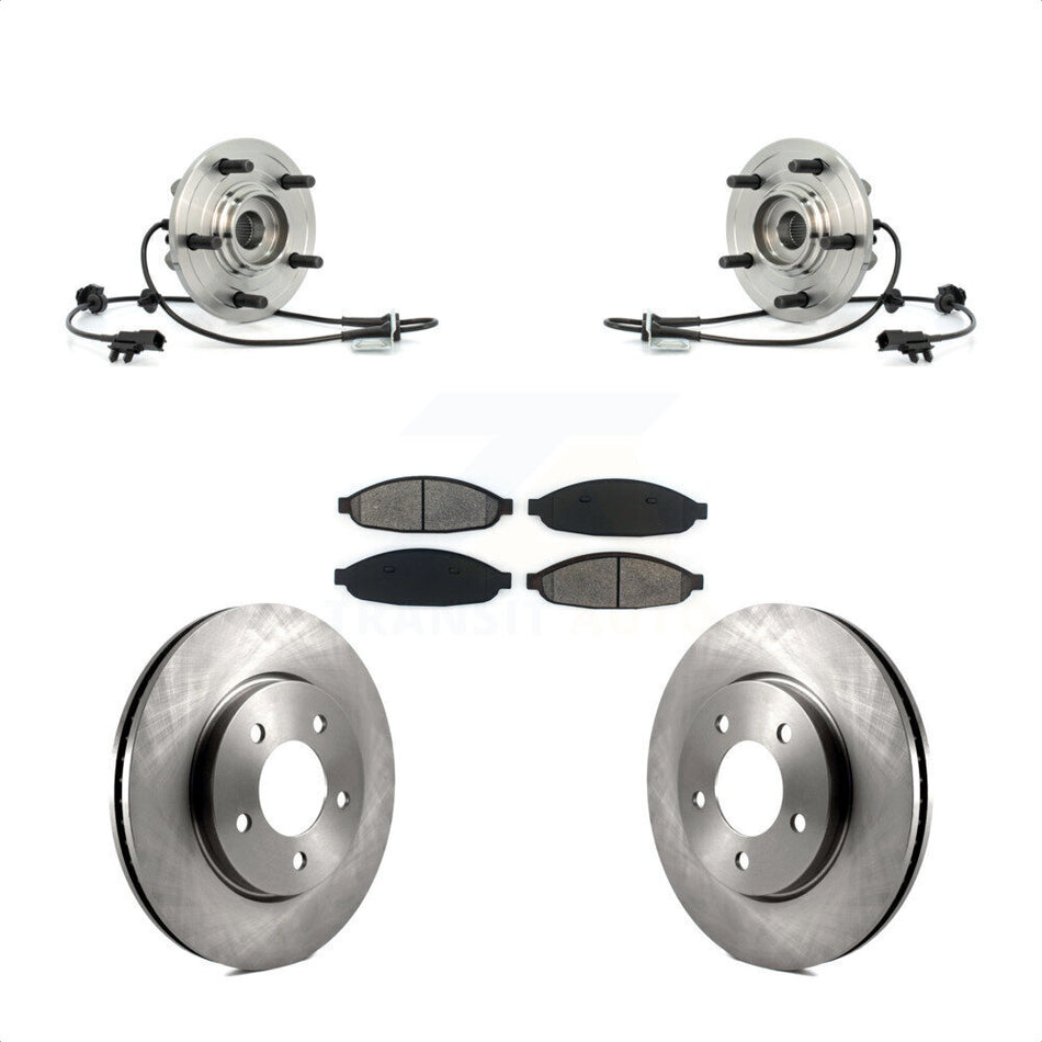 Front Hub Bearing Assembly With Disc Brake Rotors And Semi-Metallic Pads Kit For 2007-2008 Chrysler Pacifica KBB-105685