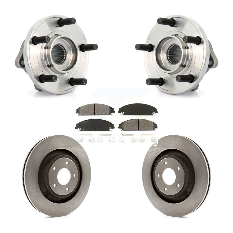 Front Hub Bearing Assembly With Disc Brake Rotors And Semi-Metallic Pads Kit For Dodge Chrysler 200 Avenger Caliber KBB-105694