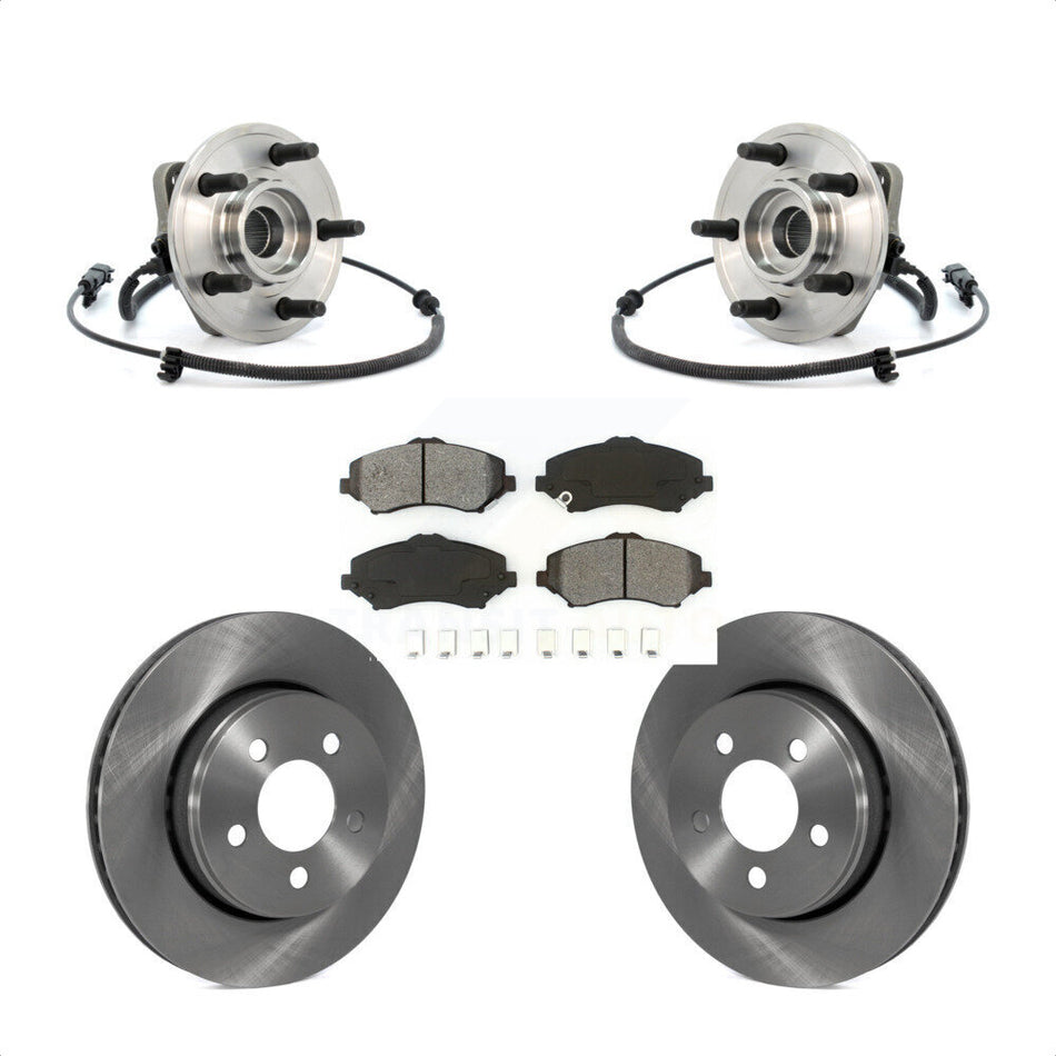 Front Hub Bearing Assembly With Disc Brake Rotors And Semi-Metallic Pads Kit For Jeep Liberty Dodge Nitro KBB-105708