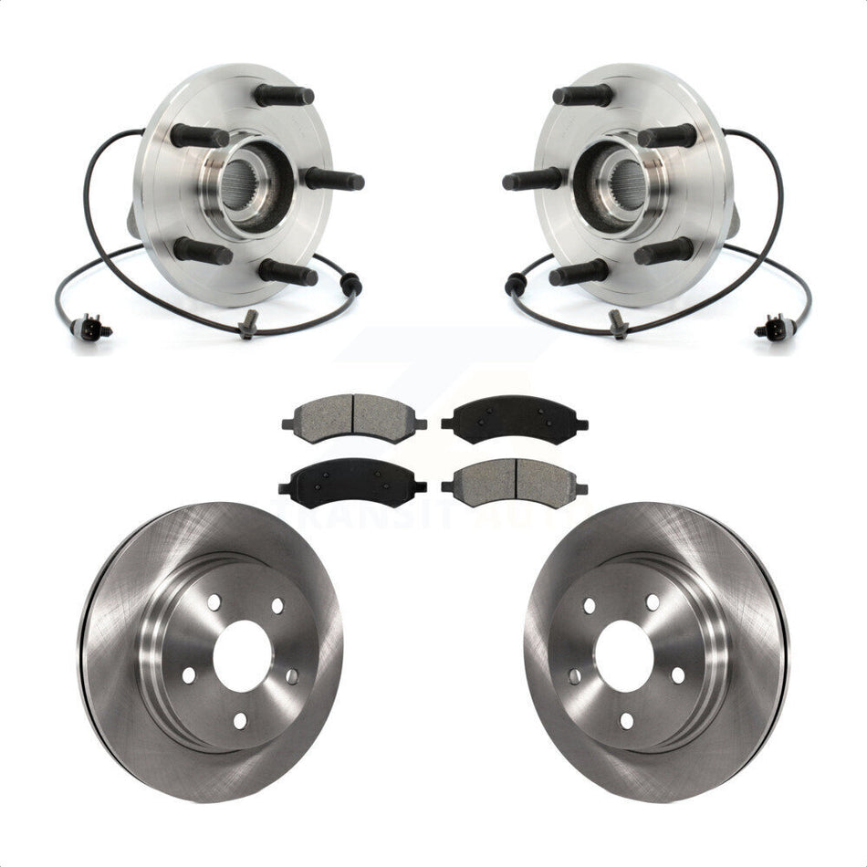 Front Hub Bearing Assembly With Disc Brake Rotors And Semi-Metallic Pads Kit For 2007-2009 Dodge Durango Chrysler Aspen KBB-105710