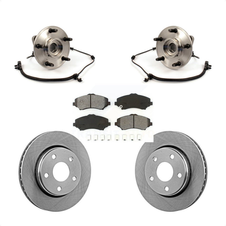 Front Hub Bearing Assembly With Disc Brake Rotors And Semi-Metallic Pads Kit For 2007-2010 Jeep Wrangler KBB-105712