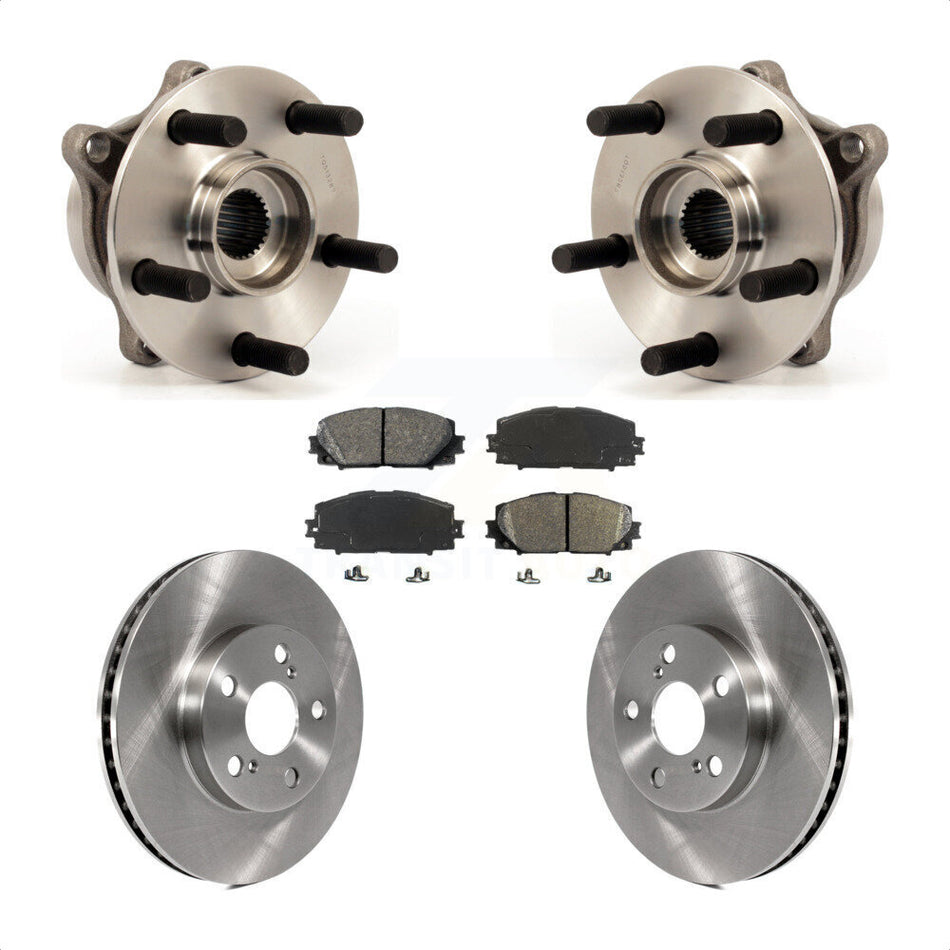Front Hub Bearing Assembly With Disc Brake Rotors And Semi-Metallic Pads Kit For Toyota Prius Lexus CT200h Plug-In KBB-105737