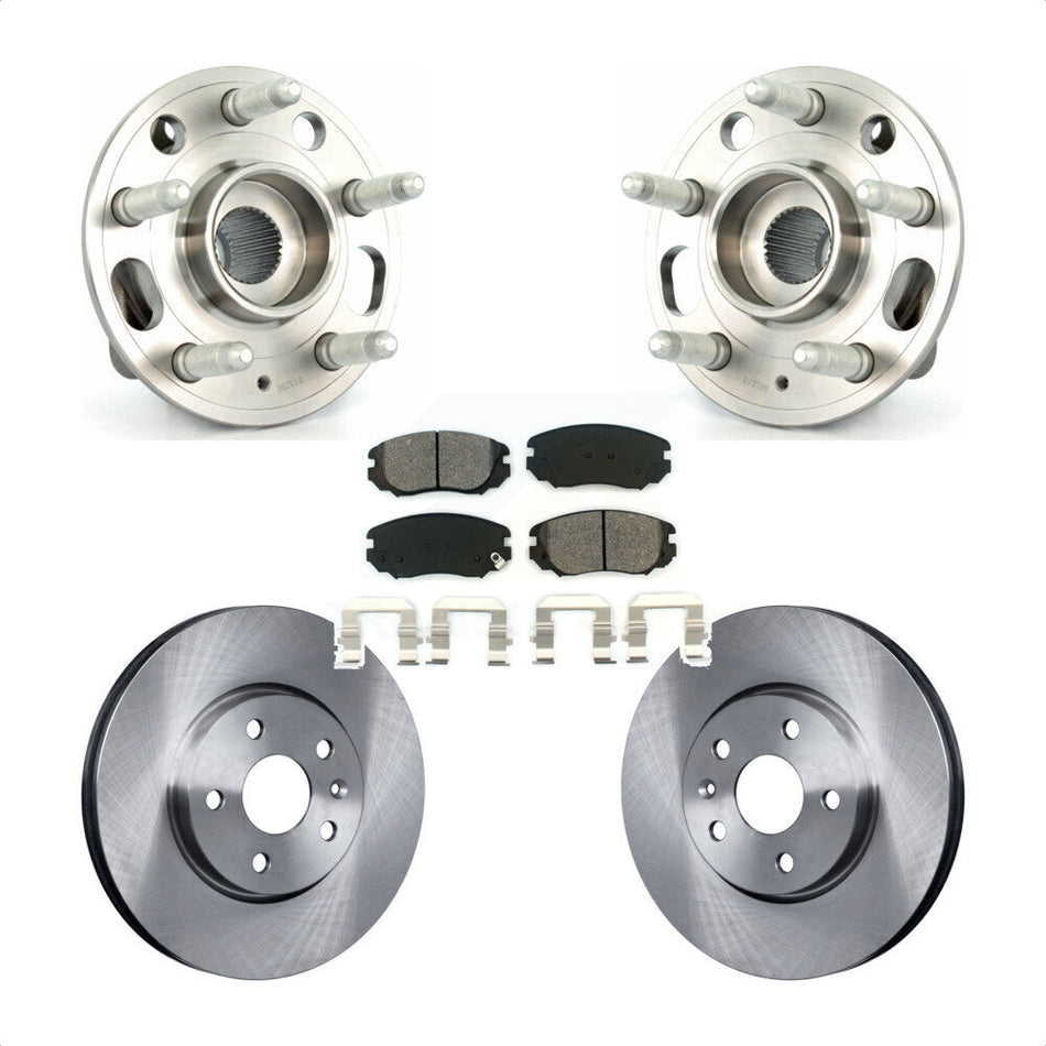 Front Hub Bearing Assembly With Disc Brake Rotors And Semi-Metallic Pads Kit For Chevrolet Equinox GMC Terrain Malibu Buick Impala LaCrosse Regal Limited KBB-105743