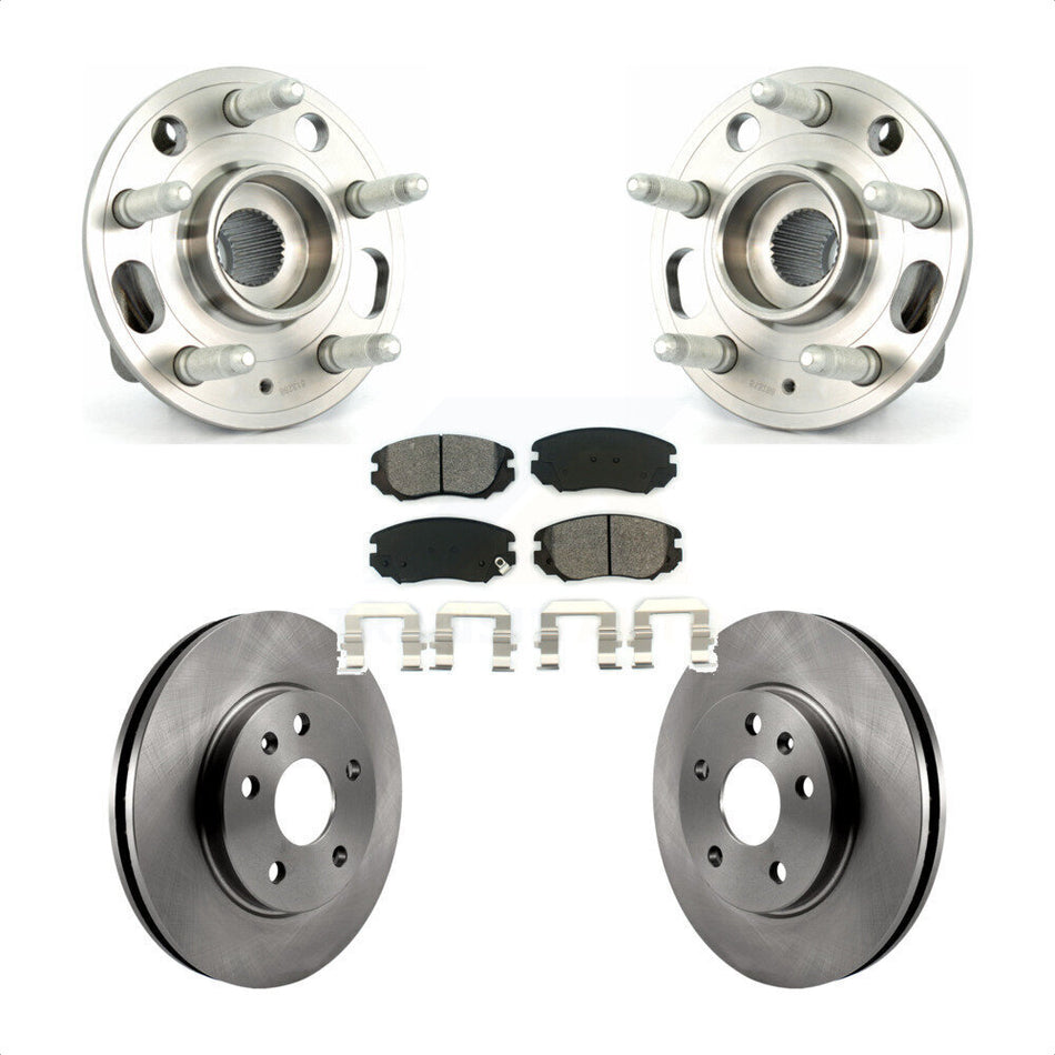 Front Hub Bearing Assembly With Disc Brake Rotors And Semi-Metallic Pads Kit For Chevrolet Malibu Buick LaCrosse Regal Limited KBB-105745