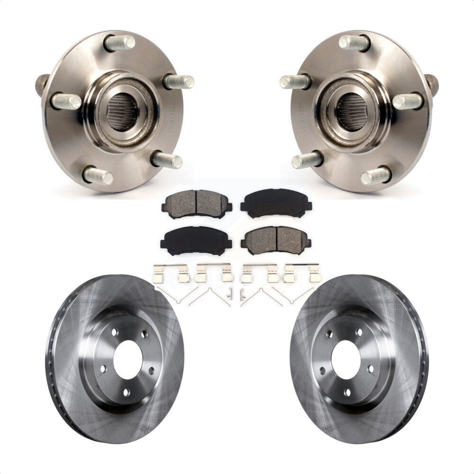 Front Hub Bearing Assembly With Disc Brake Rotors And Semi-Metallic Pads Kit For Nissan Rogue Select KBB-105760