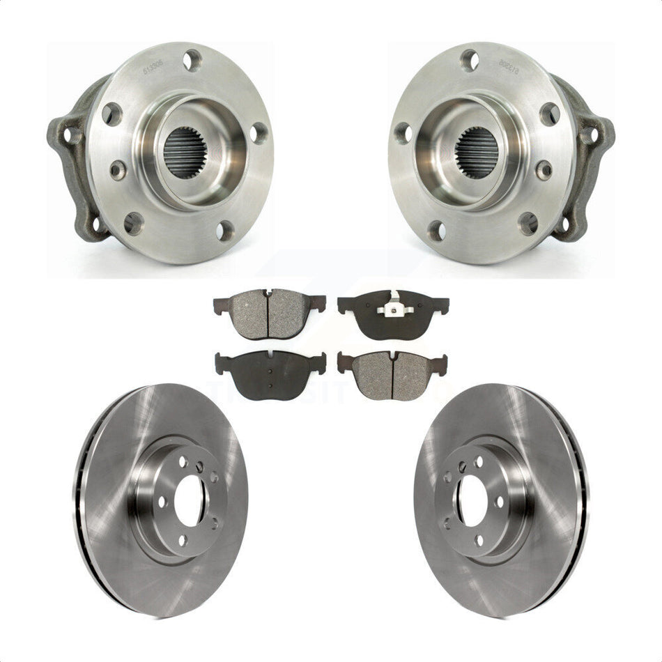 Front Hub Bearing Assembly With Disc Brake Rotors And Semi-Metallic Pads Kit For BMW X5 X6 KBB-105771