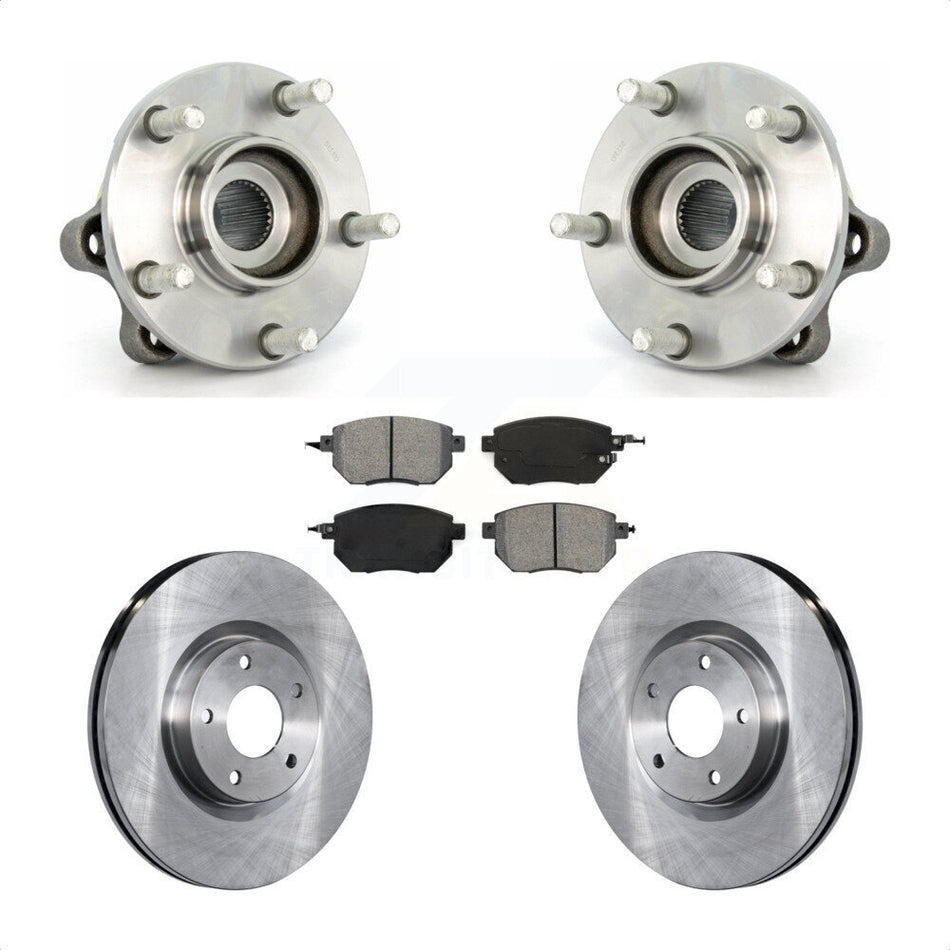 Front Hub Bearing Assembly With Disc Brake Rotors And Semi-Metallic Pads Kit For 2003-2004 Nissan Murano KBB-105779