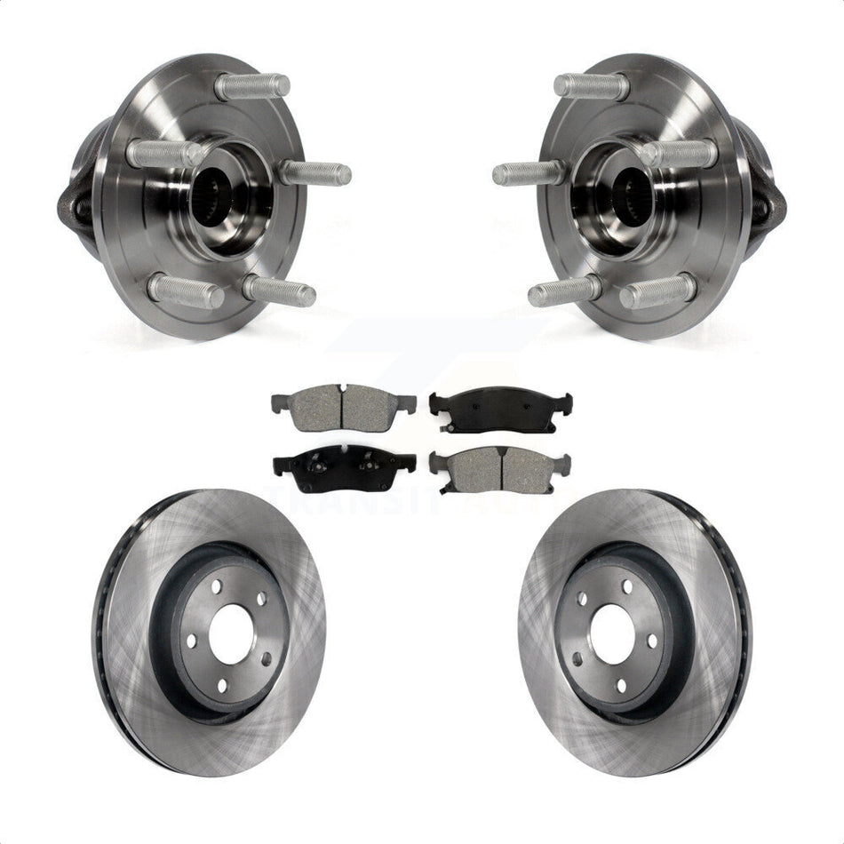 Front Hub Bearing Assembly With Disc Brake Rotors And Semi-Metallic Pads Kit For Jeep Grand Cherokee Dodge Durango WK KBB-105788