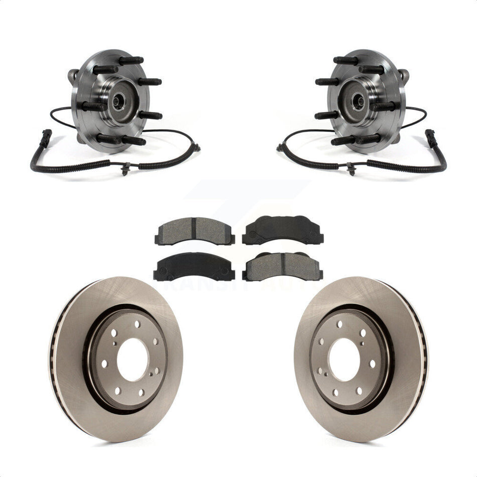 Front Hub Bearing Assembly With Disc Brake Rotors And Semi-Metallic Pads Kit For Ford F-150 KBB-105792