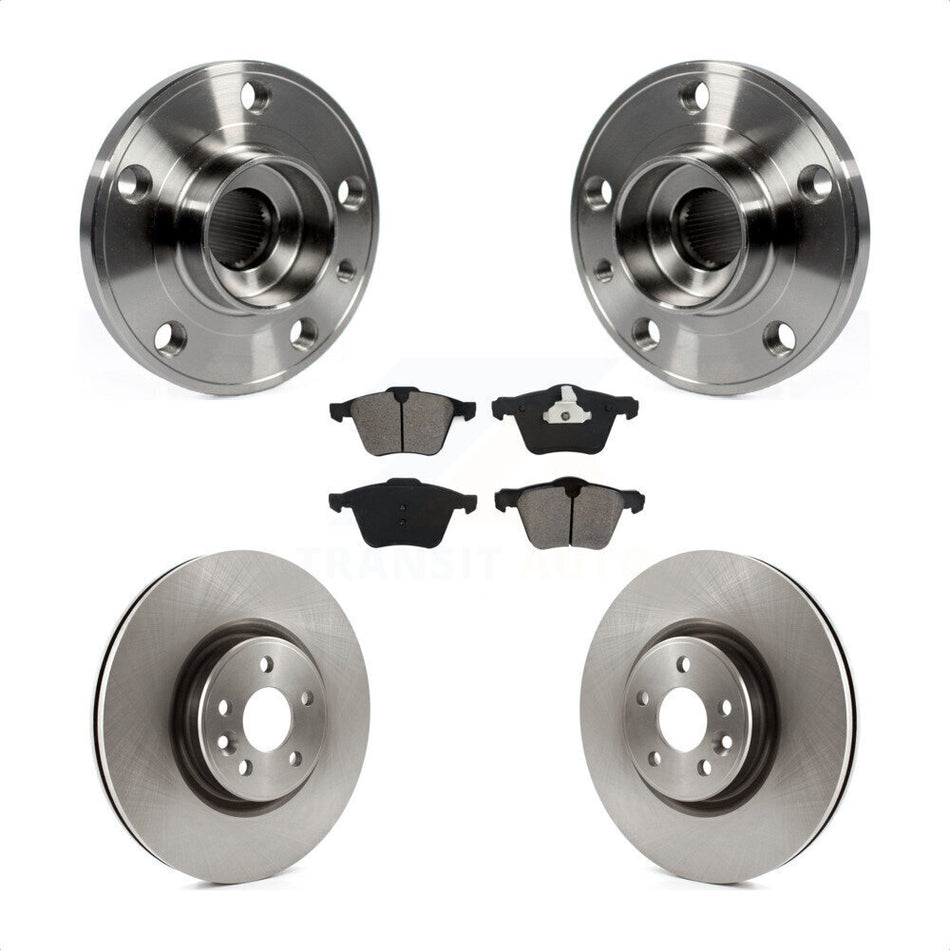 Front Hub Bearing Assembly With Disc Brake Rotors And Semi-Metallic Pads Kit For Volvo S60 XC70 S80 V60 V70 336mm Diameter Rotor KBB-105794